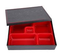 Uadme Boite Sushi, Lunch Box Japonaise 27x21cm, Bento Box Umami avec Couvercle, pour Restaurant, Maison, Bureau, École - Noir