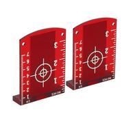Uadme Cible Laser, 2 Pièces Cible Laser Magnétique, Lazer à Lignes Croisées, Mire Lazer, 10 x 7 cm pour Alignement et Mesure (Rouge)
