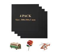 Uadme Coloré Contreplaqué 3 mm, 4 Pièces Bois de Tilleul pour Gravure Laser 300x300 mm, Plaques de Contreplaqué Pré-Colorées, pour Découpe CNC Pyrogravure Bois (Noir)