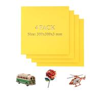Uadme Coloré Contreplaqué 3 mm, 4 Pièces Bois de Tilleul pour Gravure Laser 300x300 mm, Plaques de Contreplaqué Pré-Colorées, pour Découpe CNC Pyrogravure Bois (Jaune)