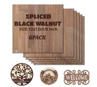 Uadme Contreplaqué 3mm, Plaque de Bois 3mm, 6 Pièces Plaques Contreplaqué, 30x30 cm, Bois Gravure Laser, pour Découpe Pyrogravure Gavure Laser Bois (Noyer noir épissé)