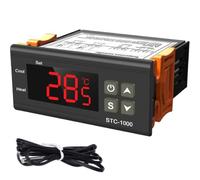 Uadme Contrôleur de Température STC-1000, Thermostat Frigo, Thermostat Numérique 24V, AC 110V-240V avec NTC Sonde de Capteur, Chaleur/Refroidissement