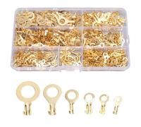 Uadme Cosses Electriques a Sertir, 540 Pièces Cosses Électrique Oeillet Ronde en Laiton, Bornes Cosse Electrique pour Moto Voiture, M3 M4 M5 M6 M8 M10