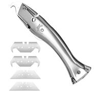 Uadme Couteau à Crochet avec Lame, Cutter Professionnel, Couteau Pliant Alliage d'Aluminium pour la Découpe de Revêtements de Sol en PVC
