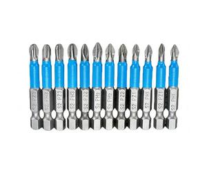 Uadme Embouts de Tournevis à Tête Cruciforme Magnétique, 12Pcs 50mm Embout Visseuse Aimanté, Screwdriver Bits PH1 PH2 PH3 PZ1 PZ2 PZ3 pour Tournevis Électriques à Main