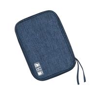 Uadme Étui de rangement pour câbles de voyage, multifonctions, étanche, portable, pour câbles de données, écouteurs, batteries externes, bleu foncé