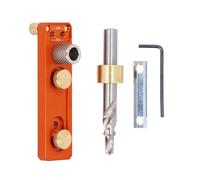 Uadme Guide Percage Droit en Aluminium, avec Foret Étagé à Fraiser M6 30/20 Slider, Kit de Gabarit d'Extrusion à Trou d'Accès Unique pour Travail du Bois et DIY
