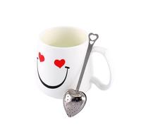 Uadme Infuseur à thé en vrac en acier inoxydable en forme de c ur avec poignée pour tous les thés en vrac,herbes,épices,théières