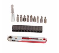 Uadme Jeu d'embouts de clé à cliquet, clé réglable à 2 voies avec douille d'extension, embouts de tournevis 1/4 po, jeu de mini clés à cliquet pour serrer les vis dans les espaces