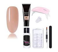 Uadme Kit de gel d'extension d'ongles - Résine naturelle - Outil de nail art inodore - Pour femme - Professionnel ou à domicile - Avec 7 accessoires