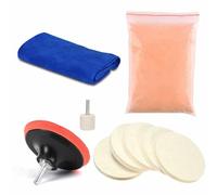 Uadme Kit de Polissage de Verre, Dissolvant de Rayures de Verre, Kits de Polissage de Poudre D'oxyde de Cérium, Dissolvant D'éraflure de Pare-Brise de Fenêtre de Voiture, pour Nettoyage en Profondeur
