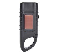 Uadme Lampe Poche Solaire à Manivelle, Mini Torche LED Flashlight Rechargeables, Survivalisme Equipement pour l'Extérieur Randonnée Cadeau Équipement d'Urgence (Noir)
