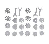 Uadme Lot de 2 éperons pour bottes, en ABS, impression 3D, gris, 5 motifs pour breloques de chaussures et éperons de bottes, Acrylonitrile butadiène styrène