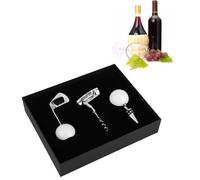 Uadme Ouvre-Bouteille de Balle de Golf, Ensemble Tire Bouchon Golf, Kit de Tire-Bouchon à Poignée en Alliage de Zinc, pour le Coffret Cadeau de Vin