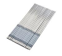 Uadme Paire de baguettes chinoises en acier inoxydable, réutilisables, motif porcelaine bleue et blanche, légères, antidérapantes, 1 paire