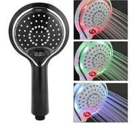 Uadme pommeau douche LED, 3 couleurs douchette à main avec affichage la température douchette couleur pommeau douche numérique basse pression pour répondre à la plupart des besoins salle de bain
