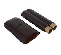 Uadme Porte-cigares de voyage à 2 doigts en cuir résistant à l'usure avec cutter, design ventilé tendance pour une utilisation en entreprise, compact et léger, multicolore