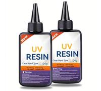 Uadme Résine UV Transparente, Resine Durcissement Rapide, Resine UV pour Bijoux, Porte-Clés, Moulage et de Revêtement, Bricolage (200g)