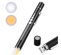 Uadme Stylo Lampe, Lampes Stylo Rechargeable USB, Stylo Infirmiere Lumière, avec Jauge de Pupille et Clip, pour Médecins