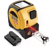 Uadme Telemetre Laser Numerique 3 en 1, avec Ligne Croisée | 60m Laser + 5m Metre Ruban, Écran LCD, Plusieurs Modes de Mesure, M/in/Ft, pour Pythagore Distance Surface et Volume