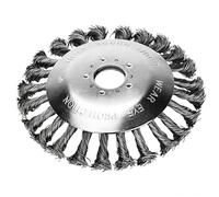 Uadme Tete Debroussailleuse Universelle Fil Acier 150mm/200mm, Brosse de Desherbage Coupe-Bordure, Taille du Trou 25,4mm, pour Mousse et Mauvaises Herbes (150mm 24 Têtes)