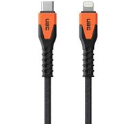 Urban Armor Gear – Câble de charge USB‑C vers Lightning – Cœur en Kevlar® – 1,5 m – Noir/Orange