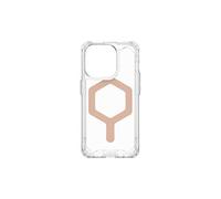 URBAN ARMOR GEAR Plyo Coque de Protection Compatible avec Apple iPhone 15 Pro Max, Chargement sans Fil/Charge magnétique, Coins Air-Soft résistants aux Chutes, Bord surélevé, Glace (Transparent)/Or