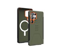 UAG Civilian Series - Coque de protection pour téléphone portable - compatibilité avec MagSafe - polycarbonate - olive/orange - pour Samsung Galaxy