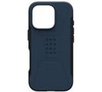 Urban Armor Gear UAG Coque de Protection Civilian Mince, Robuste, élégante, Anti-Chocs et antidérapante de qualité Militaire pour iPhone 16 Pro 6,3", Compatible avec Le Chargement MagSafe, Bleu