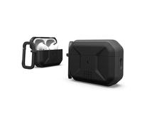 UAG Coque de Protection complète pour AirPods Pro (2(^>e<^) génération 2022) Civil Noir, de qualité supérieure, Robuste, Fine et résistante à l'eau avec Porte-clés Amovible et Mousqueton Urban Armor