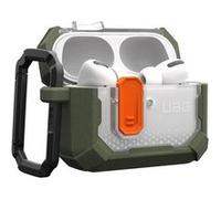 URBAN ARMOR GEAR UAG Coque conçue pour AirPods Pro 3e génération, coque de protection robuste de qualité militaire résistante aux chutes avec mousqueton amovible et fermeture à lèvres sécurisée, olive