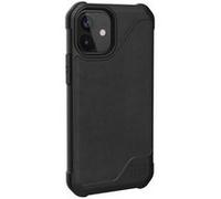 UAG Rugged Case for iPhone 12 Mini 5G [5.4-inch] - Metropolis LT Leather Black - Coque de protection pour téléphone portable - robuste - cuir italien souple - armure de cuir noir - pour Apple iPhone 1
