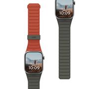 URBAN ARMOR GEAR Pathfinder Bracelet pour Apple Watch 49mm / 46mm / 45mm / 44mm / 42mm (Ultra 2 / Ultra, Watch SE, Series 10/9/8/7/6/5/4/3/2/1, Magnétique à maillons en silicone) Olive/Rust