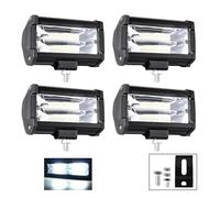 UAGFDFF Bloc Optique LED Pour Voiture Projecteur Tout-terrain 4x4 Phare Antibrouillard À Diode SUV ATV Tracteur Bateau Camion Pelle Barre Caches Anti-Poussière Pour Phares(72W 4PCS)