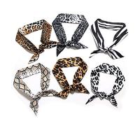 Uainhrt Lot de 6 écharpes créatives en forme de léopard pour sac à main avec poignée, ruban, bandeau, foulard, foulard, écharpe, cadeaux tendance