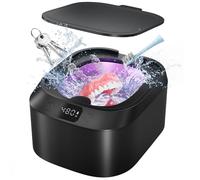 Ualans Nettoyeur Ultrasons, 48000Hz 220ml Bac Ultrasons, 24W Ultrasonic Cleaner Portable, Bac a Ultrason pour Prothèses Dentaires, Gouttière Dentaire, Aligneurs, Bijoux Detartreur Ultrason (Noir)