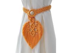 UALXPAO Attaches de Rideaux Curtain Straps Tie Leaf Backs Hand-Woven Cotton Tassel Decorative Accessories for Living Room pour Décoration de Maison(Yellow)