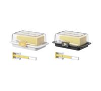 UALXPAO Beurrier Multifonctionnel, boîte rectangulaire de Rangement for Fromage et Beurre avec Couvercle, récipient Alimentaire étanche pour la Cuisine, la Table à Manger(Set)