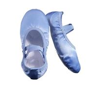 UALXPAO Chaussures de Ballet en Satin à Semelle Souple for Filles, Pantoufles de Danse, Chaussures de Ballerine for Enfants, Chaussures de Gymnastique for Femmes Chausson De Danse(Blue,27)