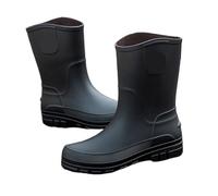 UALXPAO Chaussures de pluie pour hommes Bottes de pluie chaudes for motocyclistes for hommes, chaussures d'hiver en silicone for(Black Rain Boots,43 EU)
