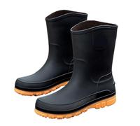 UALXPAO Chaussures de pluie pour hommes Bottes de pluie chaudes for motocyclistes for hommes, chaussures d'hiver en silicone for(Black Yellow Boots,41 EU)