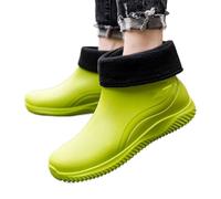 UALXPAO Chaussures de pluie pour hommes Bottes de pluie courtes en caoutchouc for hommes Chaussures d'extérieur(Green cotton,42 EU)