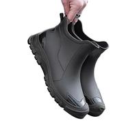 UALXPAO Chaussures de pluie pour hommes Bottes de pluie for hommes, chaussures imperméables et résistantes à la, bottes courtes en caoutchouc décontractées, travail(Black,39 EU)