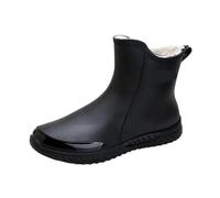 UALXPAO Chaussures de pluie pour hommes Bottes de pluie for hommes courtes Chaussures cuisine basses for l'extérieur Lavage voiture imperméables(Black velvet,40)