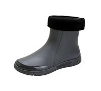 UALXPAO Chaussures de pluie pour hommes Bottes de pluie for hommes courtes Chaussures cuisine basses for l'extérieur Lavage voiture imperméables(Gray cotton,40)