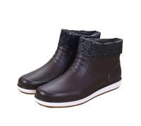 UALXPAO Chaussures de pluie pour hommes Bottes de pluie for hommes courtes Chef cuisine hiver homme chaussures cheville basse imperméable(A2 Brown (Plush),40)