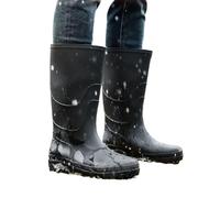 UALXPAO Chaussures de pluie pour hommes Bottes de pluie for hommes Wellies Chaussures for Mocassins travail en caoutchouc imperméables et résistants à l'usure bout large(46 EU)