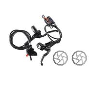 UALXPAO Ensemble de Freins à Disque hydrauliques Ensemble de Freins à Disque Route hydrauliques, VTT, vélo Montagne, 2 Pistons, 3 Doigts, Levier en Acier(MT200 with HS1 2pcs)