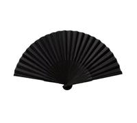 UALXPAO Éventail Pliant Pure Black Fan Plain Color Men's Folding Dance Decor Bamboo Handicrafts with Storage Bag(Black)