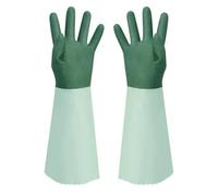UALXPAO Gant de Menage Gants Chauds Longs et épais for Le Linge Domestique, Nettoyage imperméable, résistant à l'usure, Lave-Vaisselle(40cm Green)